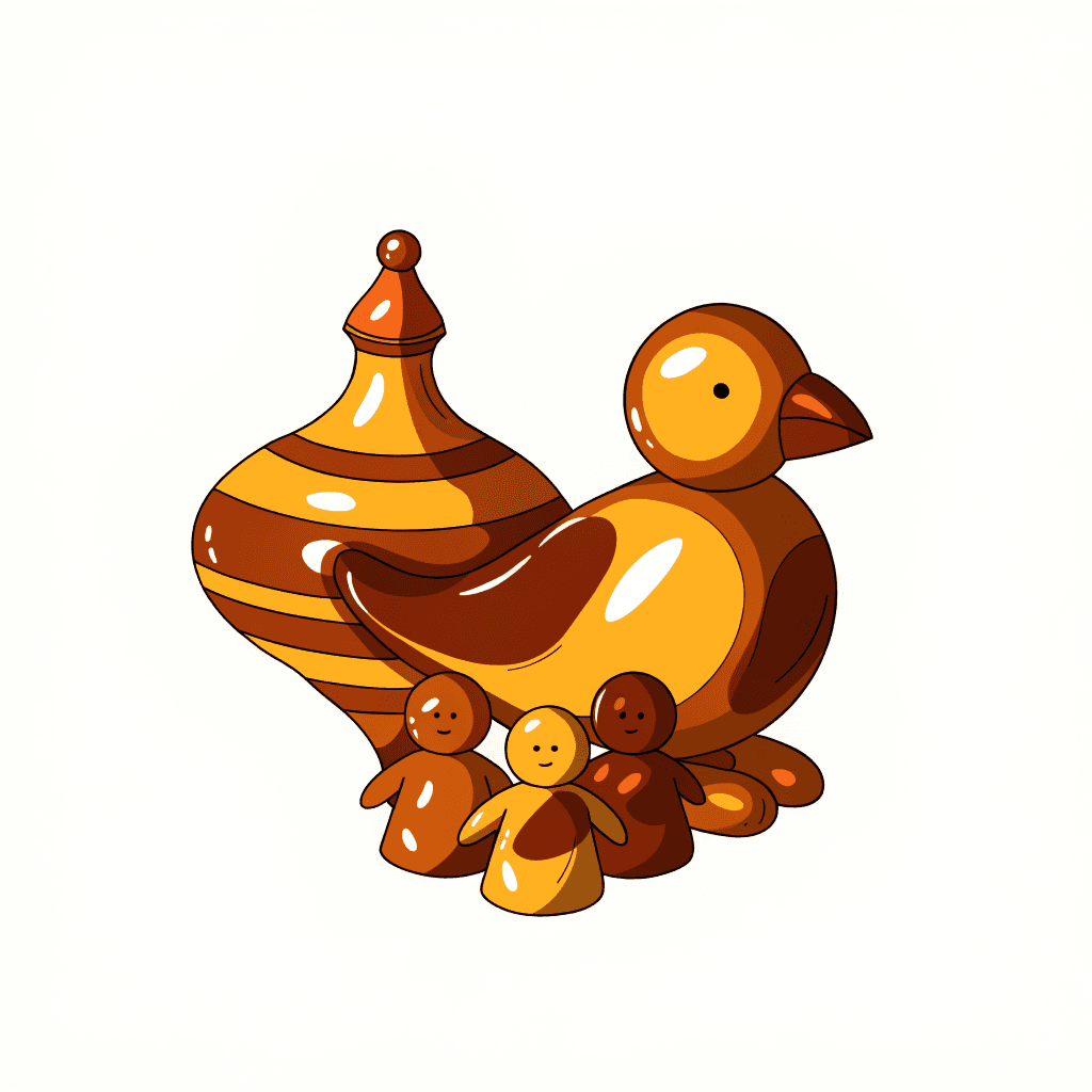 Etikoppaka Toys, Coloured Entirely by Plants — illustration