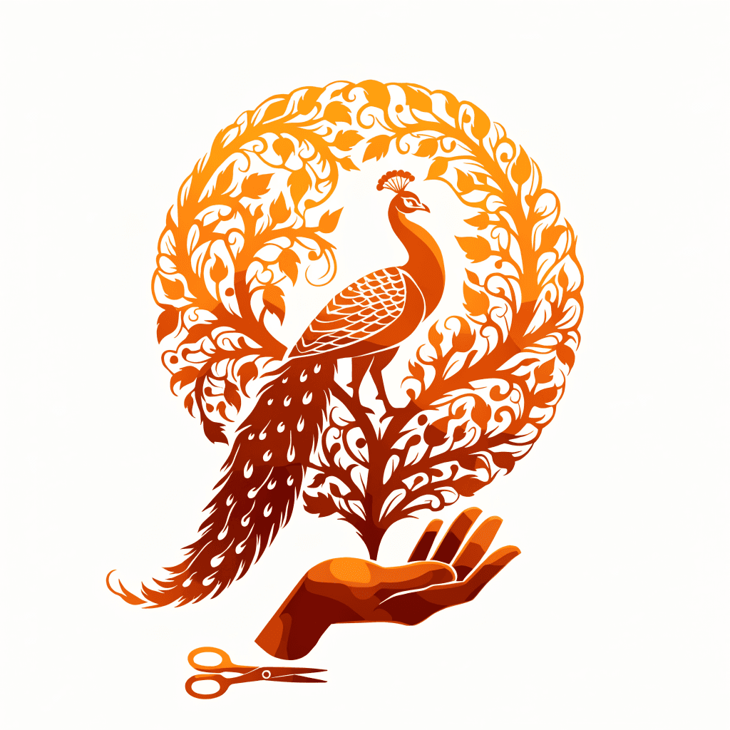 Sanjhi, the Paper Stencil Art Cut for Krishna — illustration